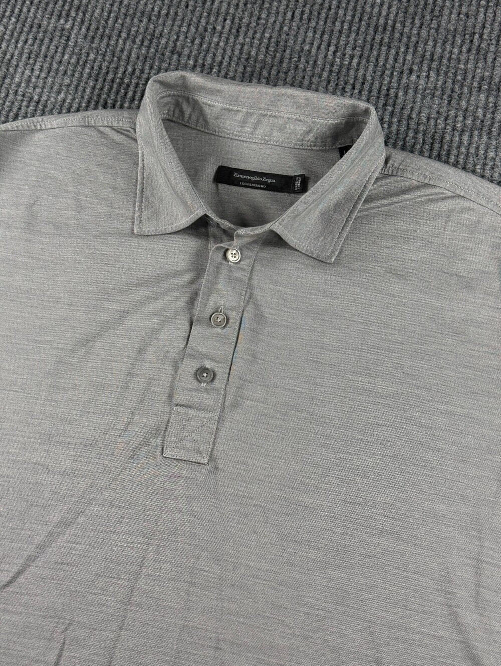 Ermenegildo Zegna Leggerissimo Polo Mens L / 52 Heathered Short Sleeve Luxury